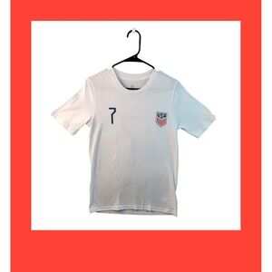 US Soccer Reyna 7 Youth Jersey T Shirt White Kids Size 14 16 L G